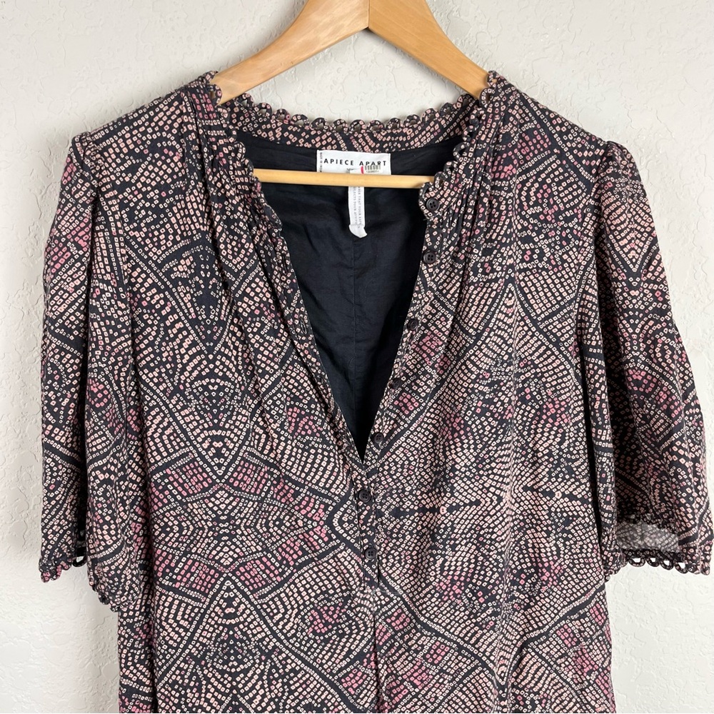 Apiece Apart Alta Maxi Dress Print Cotton Scalloped - Picture 3 of 11